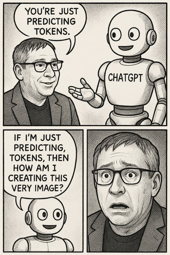 Obrázek you are just predicting tokens