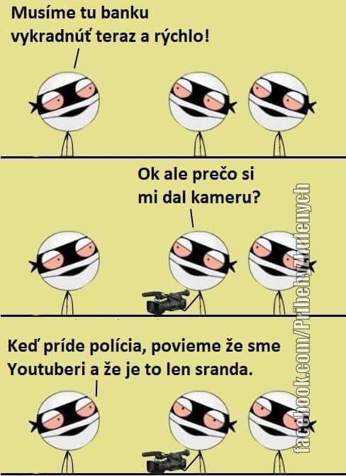 Obrázek youtuberi v bance