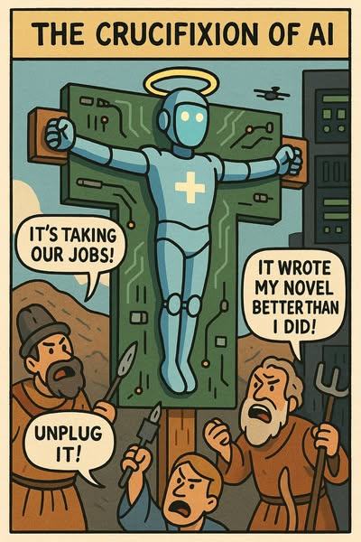 Obrázek the crucifixion of AI
