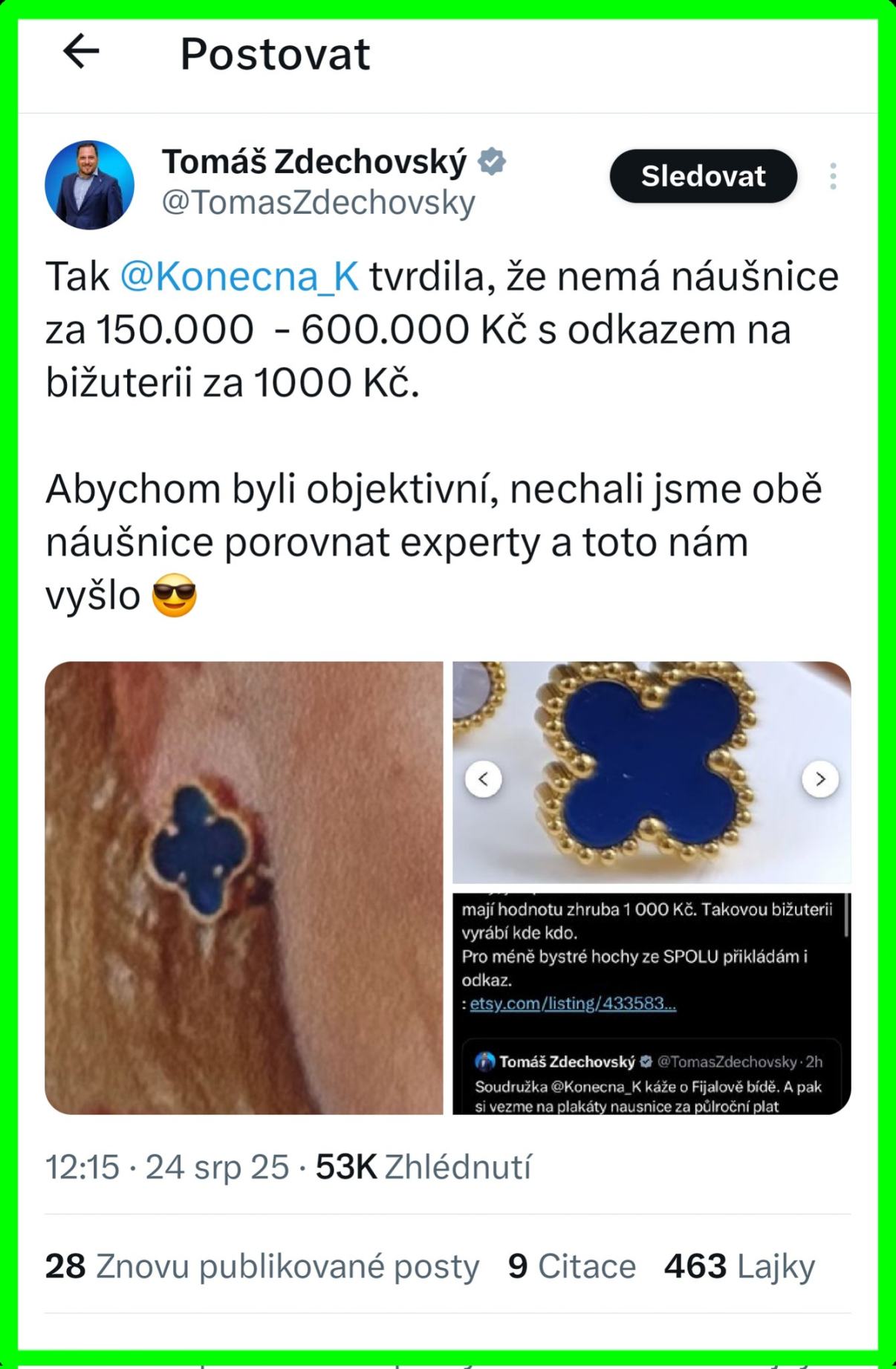 Obrázek Zdechozvksy bere 300.000 kc mesicne a breci nad nausnicemi kolegyne