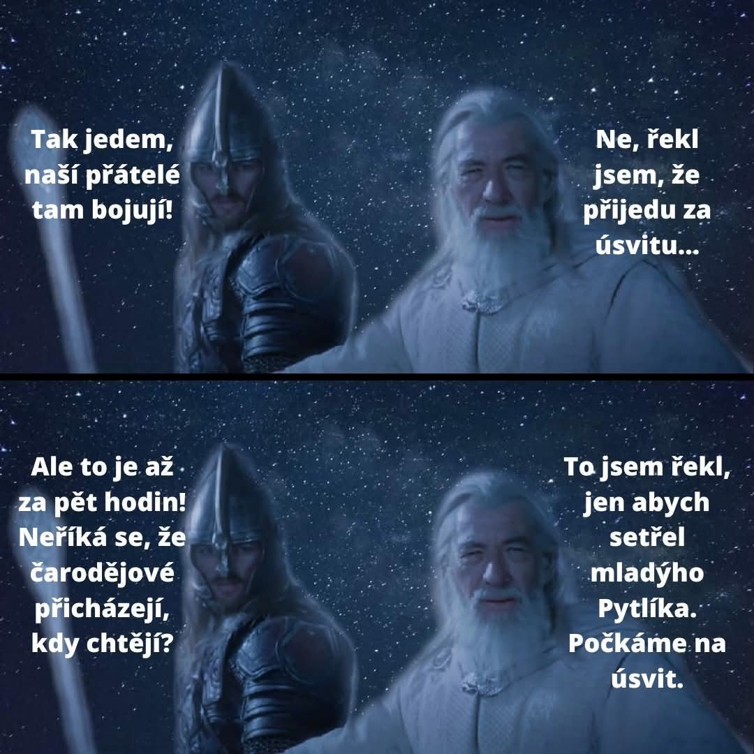 Obrázek gandalf prijde za usvitu